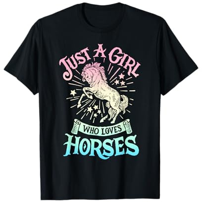 Horse Just A Girl Who Loves Horseback Riding Equestrian Farm T-Shirt