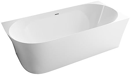 BERNSTEIN Eck-Badewanne aus Sanitäracryl Wanne mit Doppelwandiger Konstruktion 170 x 78 x 60 cm - 5 Jahre Garantie - Standbadewanne Nova Slim in Weiß glänzend, Acryl-Wanne Einbau Rechts