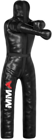 Speedo Sports Grappling Dummy for Judo Karate Jiu Jitsu Martial Arts Punching Bag for Wrestling Training MMA BJJ Brazilian - UNFILLED (Black, 6-FT, Adult)