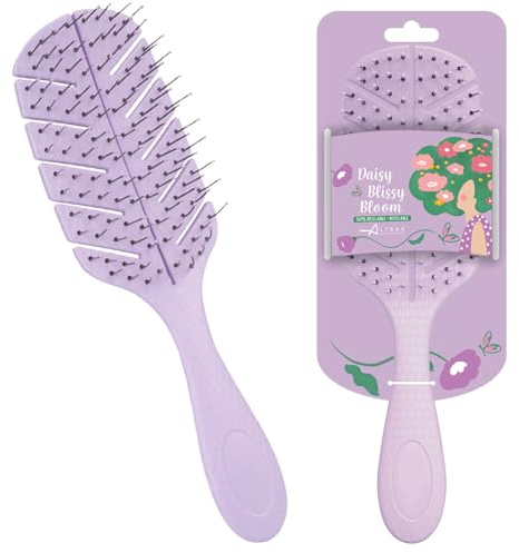 Altéax Spazzola Districante per Capelli Daisy Blissy Bloom - Spazzola Capelli Ricci con Setole Anti Nodo - Spazzola Lisciante per Capelli perfetta per districare i capelli di bambini e adulti(Viola)