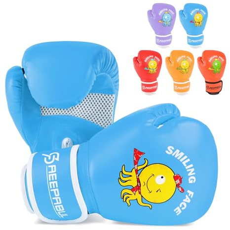 SAEEPABUL Limited Kids Boxing Gloves for 3-8 Year Boys and Girls, Toddler Boxing Gloves for Kids Training, Boxing Gloves Kid Sparring for Punching Bag, Kickboxing, Muay Thai, MMA, 4oz, Sky Blue
