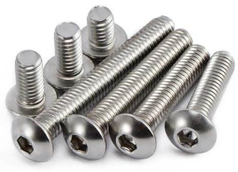 KSeSii Tornillos de Cabeza Redonda/Cabeza Plana de Acero Inoxidable 304, Tornillos de Cabeza Hexagonal, Pernos de Cabeza semicircular, Longitud de 3 a 150 mm(18mm,M5 (20Pcs))