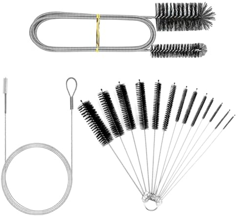 12 Stück Rohrreinigungsbürste, Abflussreiniger Bürste Flexible Schlauchbürste Doppelkopf Rohrreinigungsbürste Extra Lange Reinigungsbürste für Strohhalmrohr, Flaschen, Kühlschrank Abflusslöchern