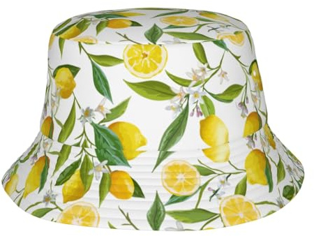 Chapeaux bob légers pour hommes et femmes, chapeau cloche à fleurs et feuilles de citron