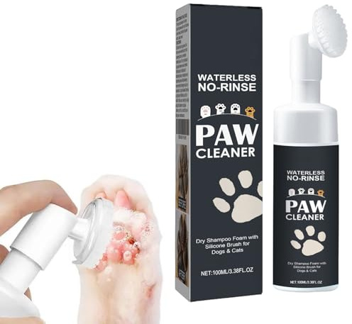 Detergente Per Zampe Per Cani Gatti,Shampoo A Secco Per Zampe,Pulitore Zampes Gatto per Animali Domestici,Spazzola Per Pulizia Dei Piedi,Schiuma Pulitore per Zampes Cane e Gatto,100ml