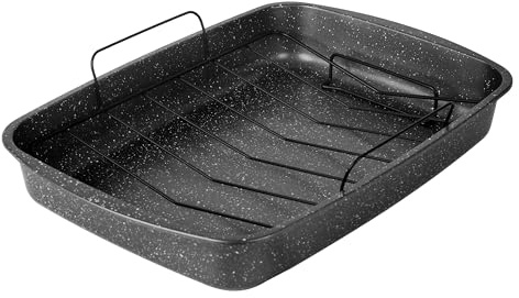 Roaster with Rack, Roasting Pan Set for Whole Birds and Hams, Includes Rack