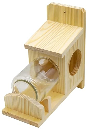 Lawnrden Mangiatoie per scoiattoli da Esterno, Mangiatoia per Scoiattoli Carbonizzata Casa Chipmunk, Divertente Barra per, Mangiatoia per Pannocchie di Mais in Legno