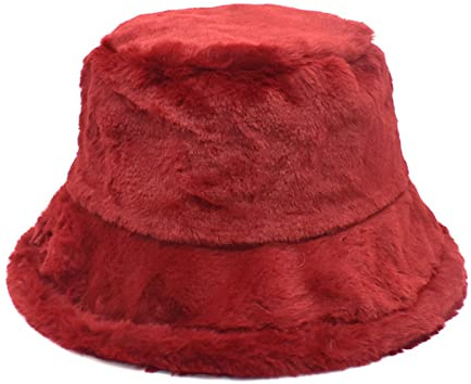Cappello Pescatore Donna Invernale in Pelliccia Sintetica Cappello Elegante Tesa Larga Casuale Caldo per Feste Uscire Casa,