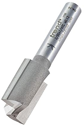 Trend Professional Straight Two Flute Router Cutter Bit, 1/4 Inch Shank, 12.7mm Cut Diameter, Tungsten Carbide Tipped, 3/80X1/4TC