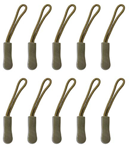 POFET 10 piezas Etiquetas de Cremallera Tiradores de Cordón Extensión de Cremallera Deslizador de Cremallera Verde