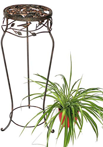 DanDiBo Blompall metall svart rund 78 cm blomstativ 18215 blompelare antik växtstativ växtpall vintage (höjd 78 cm diameter 27 cm/L)