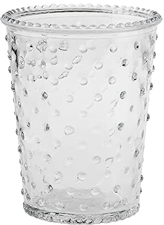 matches21 – Maceta de cristal cónica con botones y perlas de cristal, transparente, 1 unidad, diámetro 12 x 12,5 cm