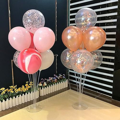 Mr.Gadget's Solutions 2-Piece Transparent Plastic Balloon Stand Kit - Reusable Balloon Holder for Table Decoration, Wedding, Parties & More