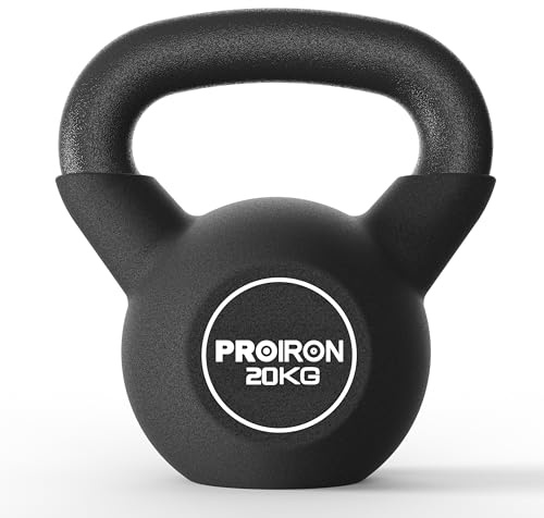 PROIRON Pesa Rusa, Kettlebell Hierro Fundido con Revestimiento de Neopreno para fisicoculturismo y Entrenamiento con Pesas 20kg