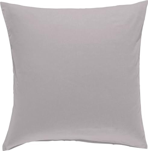 Erwin Müller Kuschelkissenbezug, Kissenhülle Uni Nördlingen Silber Größe 40x40 cm - flauschig angeraute Oberfläche für kalte Nächte, temperaturregulierend, mit Reißverschluss