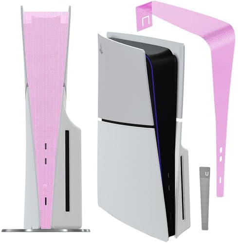 AJKTHGE PS5 Slim Dust Cover Net (Short Version, Pink, Eco-friendly Plastic Composite) for PlayStation 5 Slim Optical/Digital Version Accessories