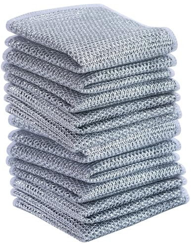 xutong 10 Pieces Paño Multifuncional de Alambre,para húmedo y seco,Paño de Malla de Alambre Trapos Cocina para Limpieza de Reutilizables, Metal Wire Rag para Lavar Platos Wire Dishwashing Rags