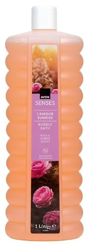 Avon Senses L'Amour Sunrise Baño de Burbujas, Aroma de Rosa y Ámbar, 1000ml