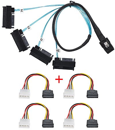 CY Cavo interno mini SAS 4X SFF-8087 36Pin host a disco rigido SAS SFF-8482 29Pin Target Fanout cavo con alimentazione IDE
