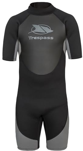 Trespass Scuba, Black, XS, Muta corta in neoprene da 3 mm con zip da 7 mm per uomo, XS, nera