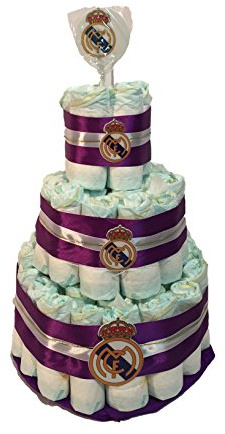 Tarta de pañales Real Madrid piruleta