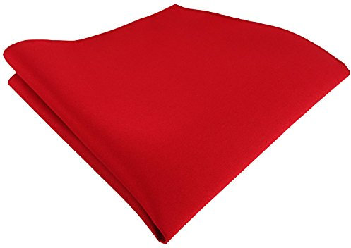 TigerTie Satin Einstecktuch in rot einfarbig Uni - Tuch Polyester - Größe 26 x 26 cm