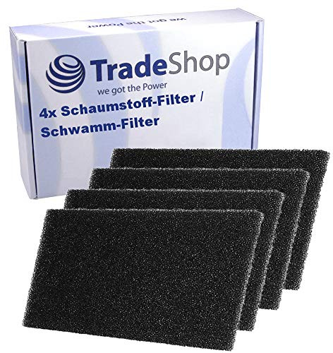 4x Schaumstoff-Filter für Bauknecht TK Pro 74A+ 74A++ 84A+ 84A++ 94A++ TK Sport 2012 TK Uniq 72A DI 73A DI 82A FLD 83A GBW 92A FLD 93A GBW TRKA 4580 580 6580 7781 8002 TRKA Eco 4580 4590 580 6580 6590
