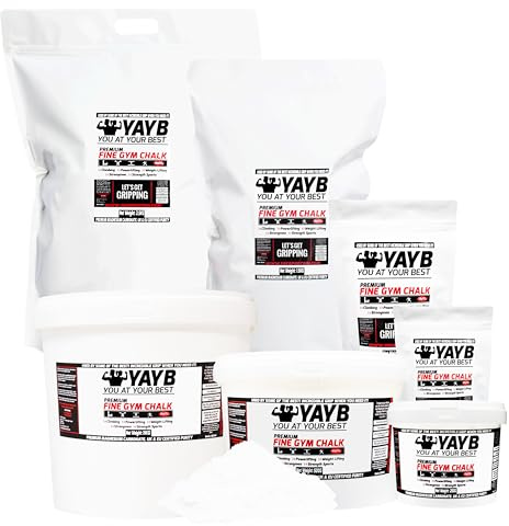 YAYB Premium Fine Gym Chalk - UK/EU Grade - Climbing Powder Bucket (1KG (HARD PLASTIC RESEALABLE TUB))