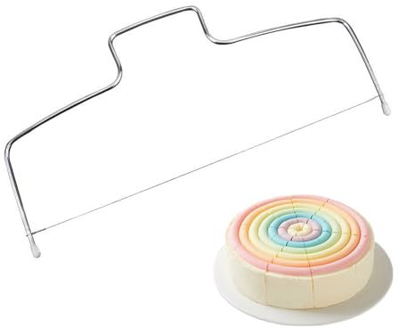 Tortenschneider,Tortenbodenschneider 32cm,Tortenmesser,Cake Schneiden,Edelstahl Tortenboden Schneidehilfe,Kuchenschneider mit Höhenverstellbarem Tortenteiler Draht Gezahnt,Schneider für Torten Kuchen