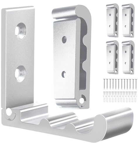 OHIYO Folding Wall Hooks, 6 Pack Wall Hooks for Hanging Coats, Towel, Hangers, Hat, Backpacks, Wall Mounted Hooks Wave Folding Hooks (Silver)