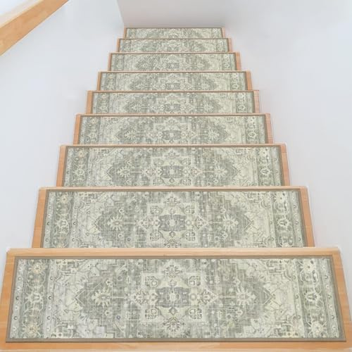 Pauwer Stair Treads for Wooden Steps Indoor 15pcs 8 X 30, Taupe