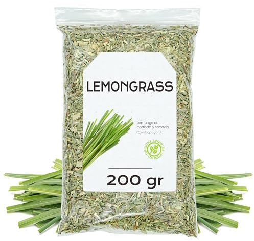 Citronnelle 200 gr - Feuilles Séchées et Coupées pour Infusions ou Thé - Qualité Alimentaire - Lemongrass - Thé en Vrac