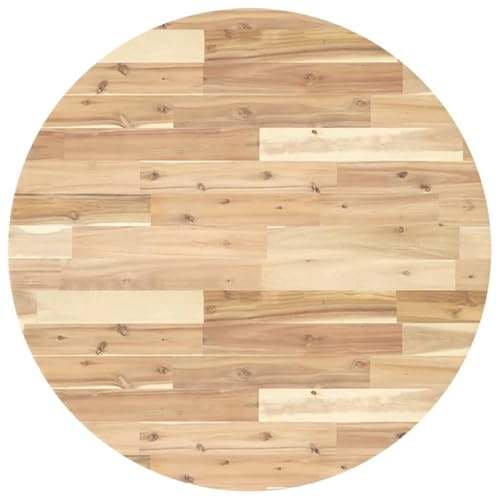 vidaXL Piano Tavolo Rotondo Ø80x4 cm in Legno Massello di Acacia, Piano Tavolo di Ricambio, Piano Tavolo Rotondo, Piano tavolino da Salotto