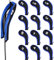 NathrBTV 12Pcs Golf Iron Head Cover,Printing Irons Head Covers Set Club Heads Protector Wedge Head covers with Zip (Black Blue)
