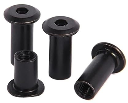 10/20 pièces M3 M4 M5 M6 M8 noir acier au carbone grand plat hexagonal à six pans creux tête Rivet connecteur insérer Joint manchon capuchon écrou(20mm,M5 (10pcs))