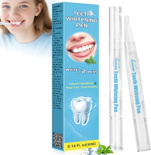 Teeth Whitening Pen, Teeth Whitener for Stain Removal, Professional Smile Brightening at Home and On-The-Go, Stain Remover for Teeth, Fast-Acting (2 Pens × 2 ml Each)