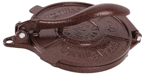 SUNGOOYUE Presse à Tortilla en Fonte, Outil de Cuisine Traditionnel Mexicain Roti Maker de 10,6 Pouces pour les Enveloppes de Pains Plats et les Crêpes