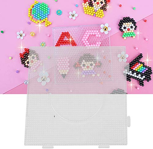 Generic Mini Plantilla de Tablero Geométrico Transparente para Cuentas Perler de 2,6mm, Rompecabezas Creativo DIY, Juguetes para Niños para la Educación de los Padres (Gran Cuadrado)