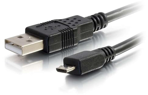 C2G 3M USB-A 2.0 Male to Micro USB-B Male Extension Cable (3.3 Foot) PS4 Controller Charger Cable, black