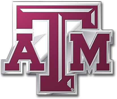 FANMATS 60561 Texas A&M Aggies Heavy Duty Aluminum Embossed Color Emblem, Auto Emblem Decal