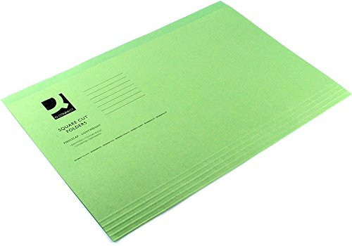 Q Connect KF26031 SQ50 Ordner, quadratisch, Kanzleipapier, 180 g/m², Grün, 10 Stück