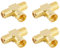 Poppstar 4x SAT TV Coax Verteiler T-Stück (2x F-Buchse auf 1x F-Stecker), F-Adapter Antennenkabel Adapter Splitter für Koaxialkabel - Antennenkabel (Antennenadapter Kupplung), vergoldete Kontakte