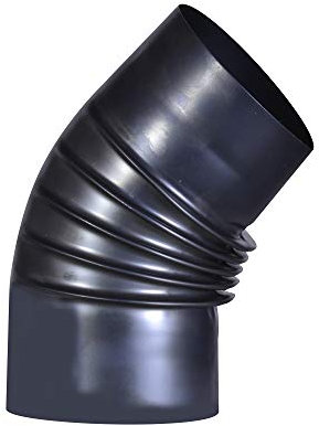 FIREFIX O120/B4 Blauglanzblech Bogen 45°, starr, ø 120 mm - Ofenrohre aus Stahlblech, 0,6 mm stark, gebläut, innenliegend gemufft, Längen lasergeschweißt
