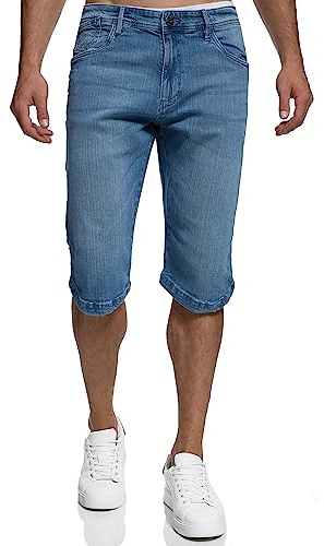 Indicode Hommes Jaspar Jeans Shorts | Pantalon Court en Jean à 5 Poches