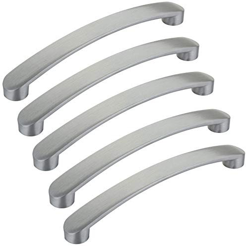 SOTECH 5 Stück Möbelgriffe SW111 BA 160 mm Edelstahloptik Schrankgriff Länge 180 mm Küchengriff Breite 19 mm Schubladengriff Höhe 26,5 mm