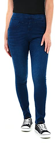 M17 Women Ladies Denim Jeans Jeggings Sculpt Pull on Skinny Fit Casual Cotton Trousers Pants with Pockets (24, Blue) Femme Coupe décontractée Poches, Bleu, 52