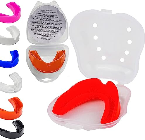 Mouthguard for Kids Mouth Guard Sports Gum Shield mouldable Professional Boxing Jaw Protection Slim Case Rugby Martial Arts Judo Karate MMA Muay Thai Hockey Football Sport Mouthguards Years Junior