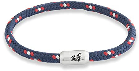 Paris Montana Paracord Surferarmband | Maritim & Wasserfest | 6 mm Ø | Surfer Gravur | Handgemachtes Surfer Armband für Damen und Herren | Segeltau Armband (Big Waves, 23.00)