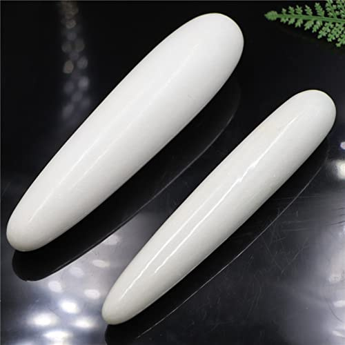 Varita De Yoni De Jade Blanco Natural De 18cm, Adorno De Piedra Mágica, Varita De Masaje, Palo De Masaje De Piedra De Cristal,18-3cm