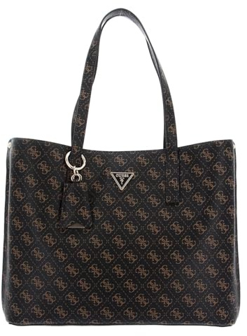 GUESS Damen Meridian Girlfriend Tote Tragetasche, Braunes Logo